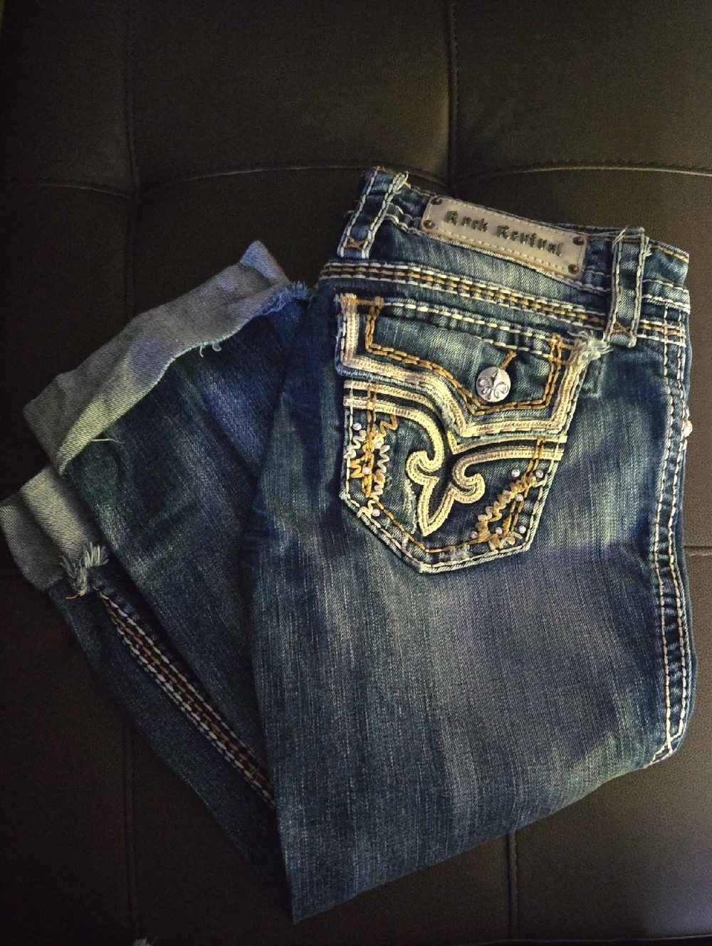 Embellished Dark Blue Women’s Kai Capri